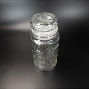 Vintage Planters Peanuts Jar Collectible 1984 Glass Jar Cut Diamond Pattern